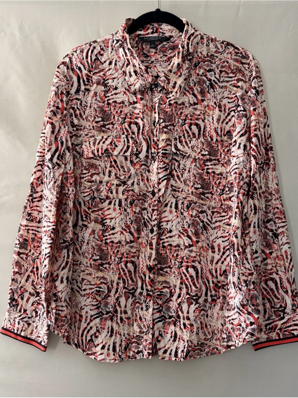 Liverpool Multicolor Abstract Print Button-Up Blouse